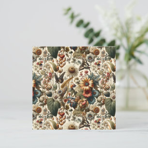 Convite Harmonia da Natureza: Padrão Botânico Sem Olhos