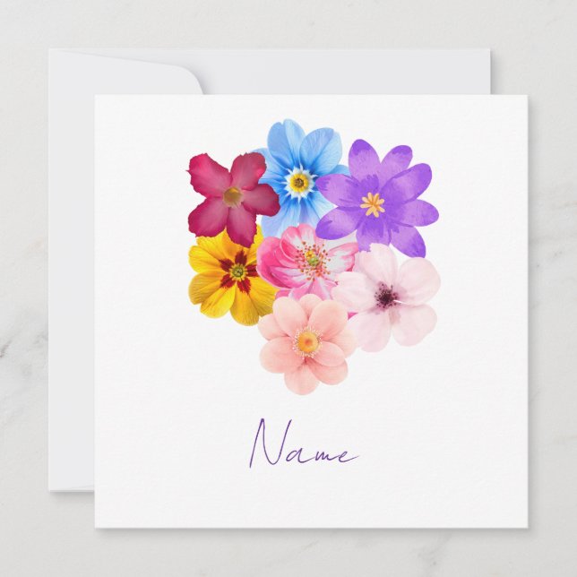 Convite Harmonia da Primavera - Buquê de Flores Mista em A (Frente)