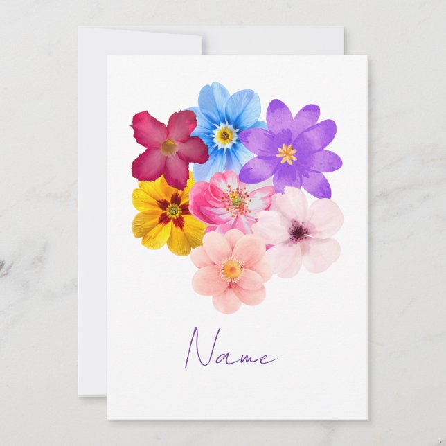 Convite Harmonia da Primavera - Buquê de Flores Mista em A (Frente)