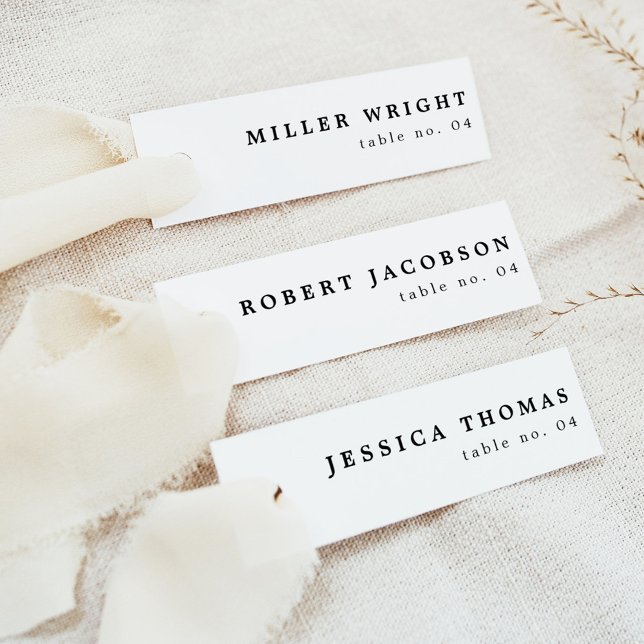 Convite HARPER Modern Minimalist Slender Place Card Name (Criador carregado)