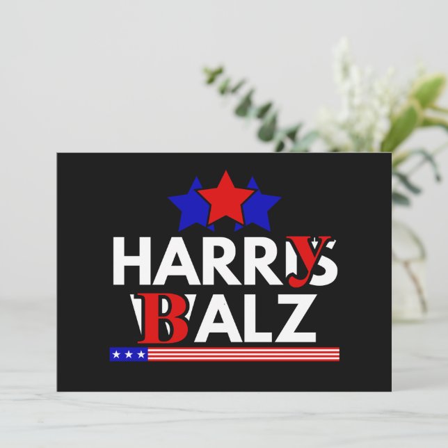 Convite Harris Walz 24 Harry Balz 2024 Meme Democratic (Em pé/Frente)
