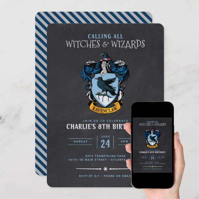 Convite Harry Potter Birthday  Painéis Alcalços Ravenclaw