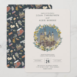 Convite Harry Potter | Casamento do castelo Floral Hogwart