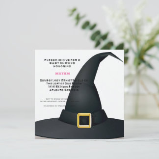 Convite Harry Potter | Chapeu de Bruxa Preto Baby Shower