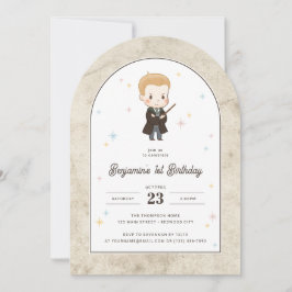 Convite Harry Potter | Chibi Draco Malfoy Mago Aniversário