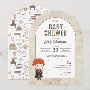Convite Harry Potter Chibi Ron Weasley Mágico Chá de Bebê