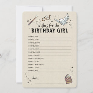 Convite Harry Potter - Desejos para a Garota de Aniversári