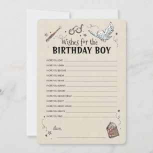 Convite Harry Potter - Desejos para o Menino do Aniversári
