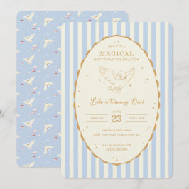 Convite Harry Potter Hedwig Blue Magical Birthday
