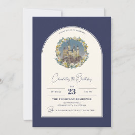 Convite Harry Potter Hogwarts Arch Floral Aniversário