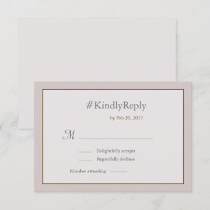 Convite Hashtag personalizado blush rosa dourado RSVP de c