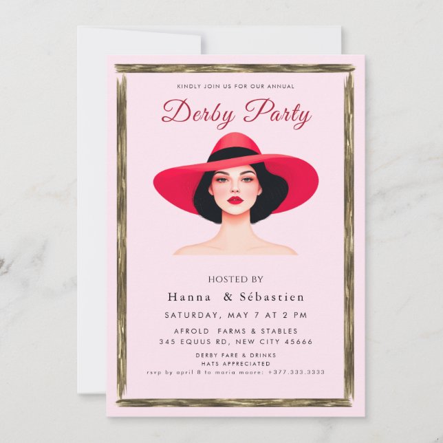 Convite  Hat Derby Party Invitation (Frente)