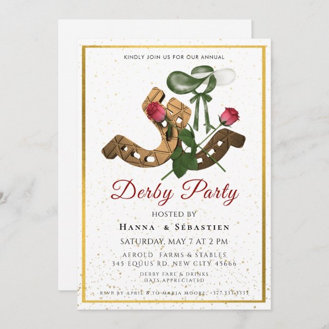 Convite Hat Derby Party Invitation (Frente/Verso)