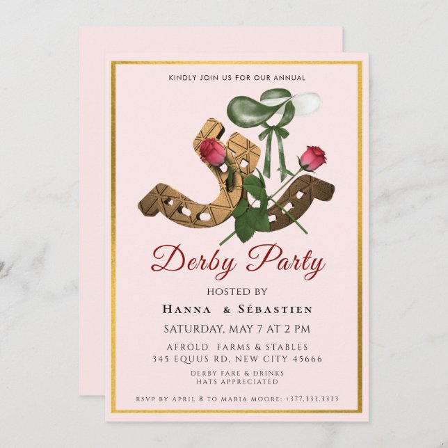 Convite Hat Derby Party Invitation (Frente/Verso)