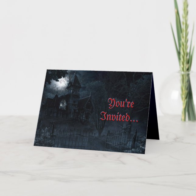 Convite Haunted Mansion Custom Greeting Card (Frente)