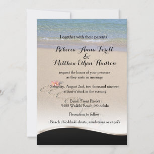 Convite Havaí Aloha Plumeria Flower Beach Invites