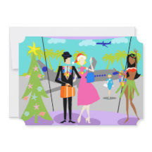 Convite havaiano retro da festa de Natal