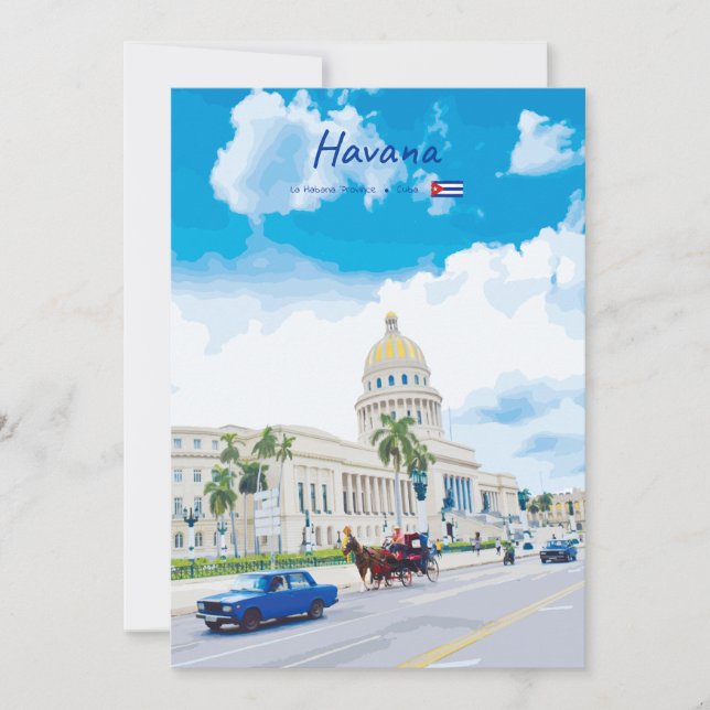 Convite Havana, Cuba - Alma Clássica Vintage (Frente)