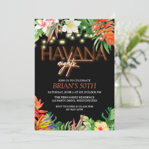 Convite Havana Nights, Havana Nights Party, Tropical Invit