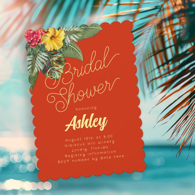 Convite Hawaiian Flowers Bridal Shower Invitations (Criador carregado)