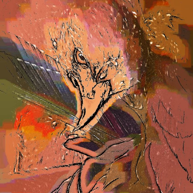 CONVITE HAWK (A petty art design of a Harris Hawk bird of prey preening its feathers.)