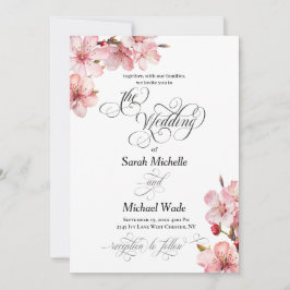 Convite Hawthorn Elegant Calligraphy Wedding Invitation