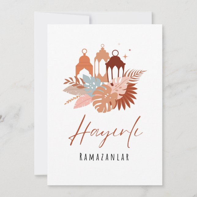 Convite Hayırlı Ramazanlar Happy Ramazan Ramadan Card (Frente)
