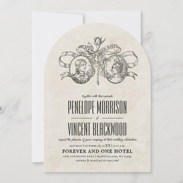 Convite He and She Wedding Invitation (Frente)