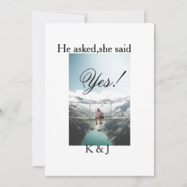 Convite He asked she said yes engagement photo name stylis