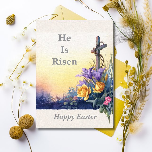 Convite He Is Risen Easter Card (Criador carregado)