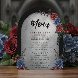 Convite Headstone Floral Gothic Wedding Menu