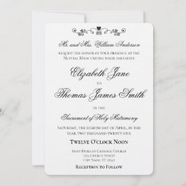 Convite Heart Accent Elegant Wedding Invitation
