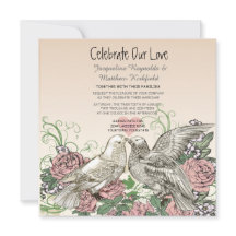 Heart Doves Rosa Pink Romance Wedding