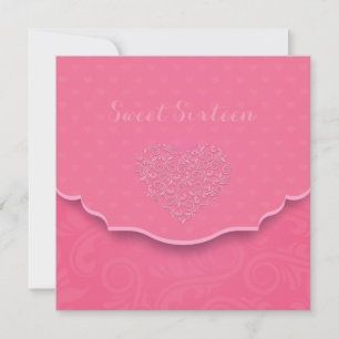 Convite Heart Filigree Sweet Six Invitation