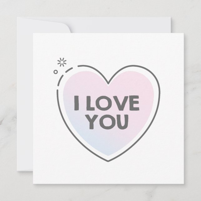 Convite Heart frame and i love you text (Frente)