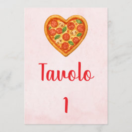 Convite Heart Pizza Table Numbers | Red Checkered Italian