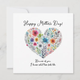 Convite Heart Shape Happy Mother’s Day