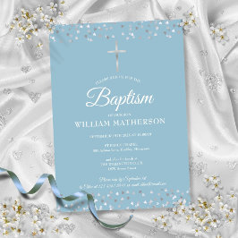 Convite Hearts Confetti Baptism Christening