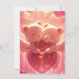 Convite "Hearts in Harmony: Sweet Wedding Invitation"