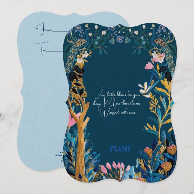 Convite Heaven Signature Florist Message Card (Frente/Verso)