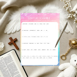 Convite Heavenly Rainbow Mother's Scripture Scramble Game