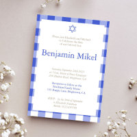 Hebraico Brit Milah Baby Boy Azul Judeu