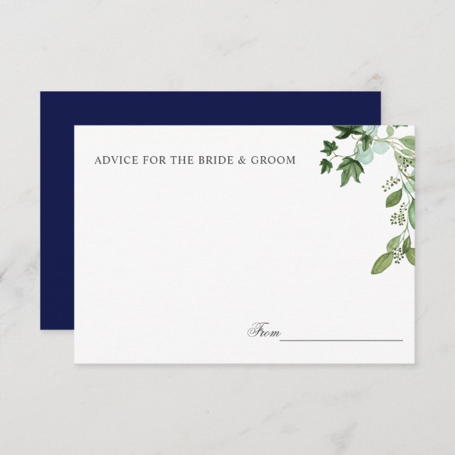 Convite Hedera | Adiantamento ou receita de Casamento de F (Frente/Verso)