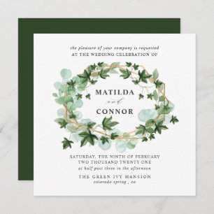 Convite Hedera   Forest Ivy Frame Botanical Wedding