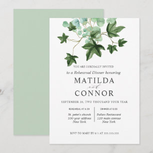 Convite Hedera  Janto De Ensaio De Casamento De Ivy Leaves