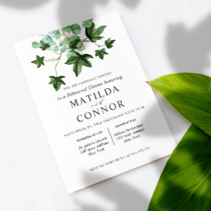 Convite Hedera Janto de ensaio de casamento "Ivy Leaves"