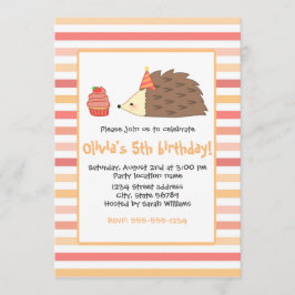 Convite Hedgehog do Partido e Cupcake