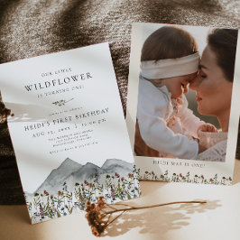 Convite HEIDI Bohemian Wildflower First Festa de aniversár