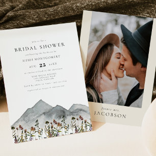 Convite HEIDI Boho Watercolor Mountain Bridal