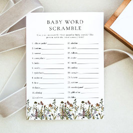 Convite HEIDI Boho Wildflower Baby Scramble Game